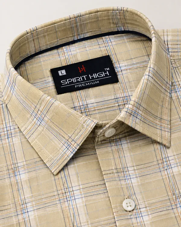 Beige_Checkered_Casual_Shirt_For_Men