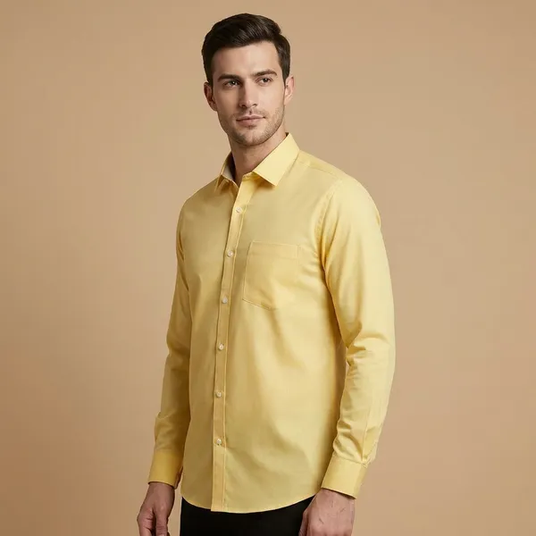 Yellow_Cotton_Blend_Formal_Shirt_For_Men