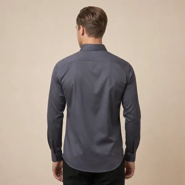 Dark_Grey_Cotton_Lycra_Formal_Shirt_For_Men