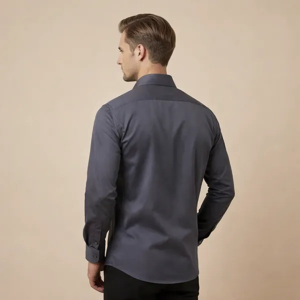 Dark_Grey_Cotton_Lycra_Formal_Shirt_For_Men