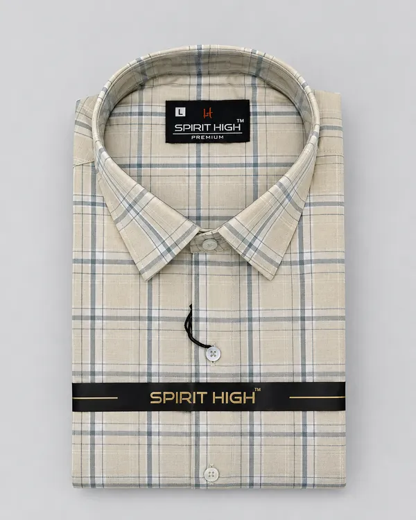 Beige_Casual_Checked_Shirt_For_Men