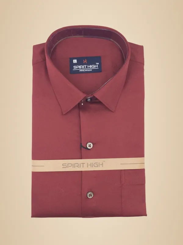 Maroon_Cotton_Satin_Blend_Formal_Shirt_For_Men