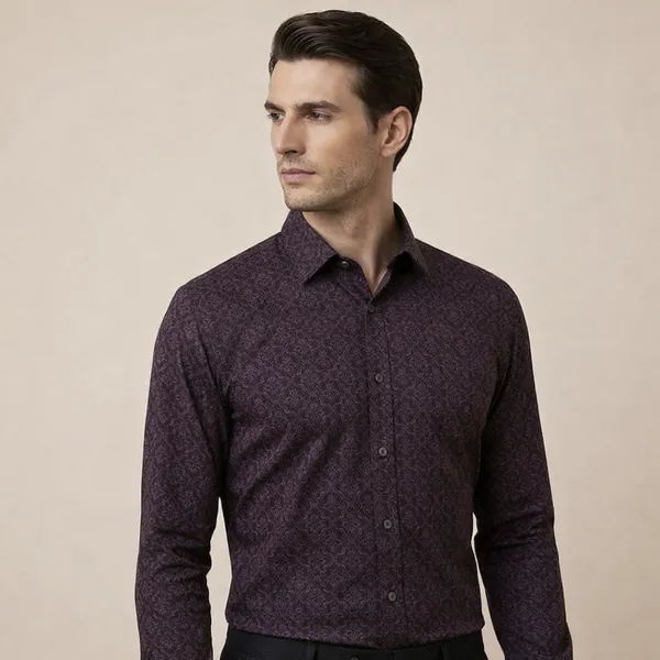 Wine_100%_Cotton_Formal_Shirt_For_Men