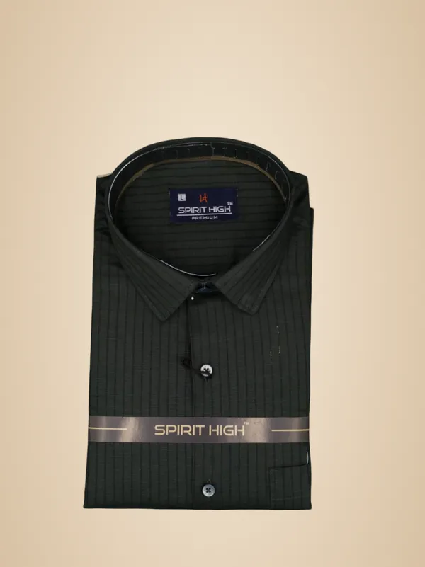 Dark_Green_Cotton_Blend_Formal_Shirt_For_Men