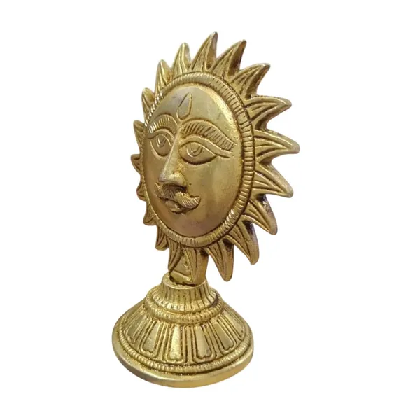 Sjl_Antique_Brass_Surya_Murti_With_Stand_Sun_Stand_Nazar_Battu_Home_Office_Decor_Decorative_Showpiece_9_Cm_Brass_Gold