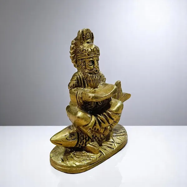 Sjl_Jhule_Lal_Showpiece_Idol_Sindhi_Cultural_Blessings_Statue_Sindhi_Hindu_God_Home_Office_Decor_Decorative_Showpiece_9_Cm_Brass_Gold