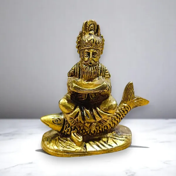 Sjl_Jhule_Lal_Showpiece_Idol_Sindhi_Cultural_Blessings_Statue_Sindhi_Hindu_God_Home_Office_Decor_Decorative_Showpiece_9_Cm_Brass_Gold
