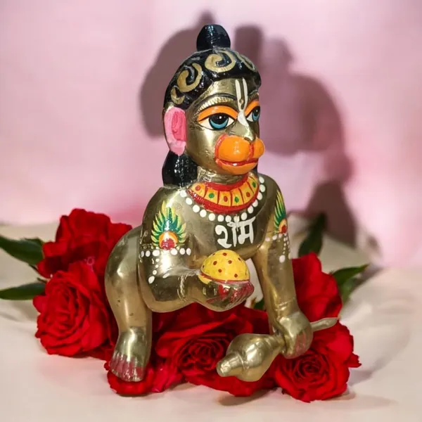 Sjl_Handcrafted_Brass_Baby_Hanuman_Idol_Little_Bajrangbali_Statue_Crawling_Bal_Hanuman_Statue_With_Laddu_Gada_For_Home_Temple_Gift_Decor_Decorative_Showpiece_13_Cm_Brass_Gold