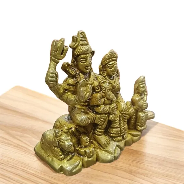 Sjl_Brass_Made_Hand_Crafted_Shiv_Parivaar_Idol_Murti_For_Home_And_Office_Decorative_Showpiece_7_Cm_Brass_Gold