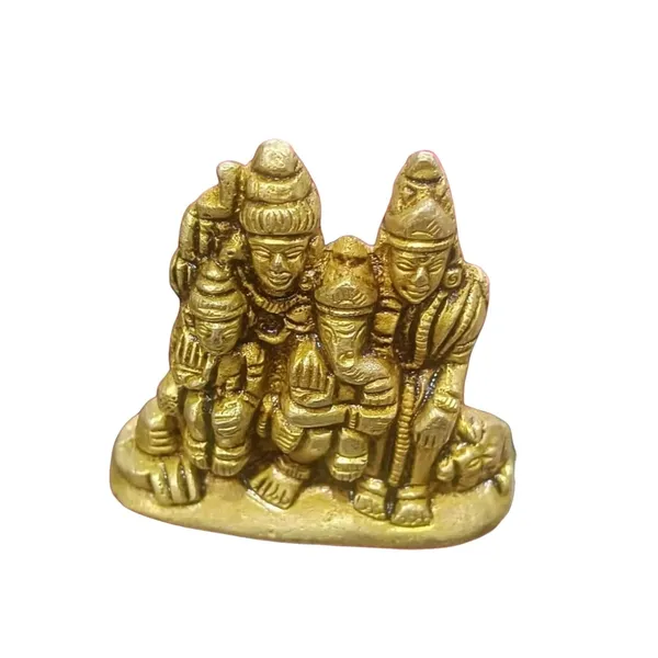 Sjl_Brass_Made_Hand_Crafted_Shiv_Parivaar_Idol_Murti_For_Home_And_Office_Decorative_Showpiece_6_Cm_Brass_Gold