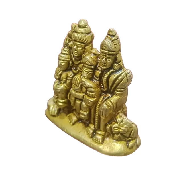 Sjl_Brass_Made_Hand_Crafted_Shiv_Parivaar_Idol_Murti_For_Home_And_Office_Decorative_Showpiece_6_Cm_Brass_Gold