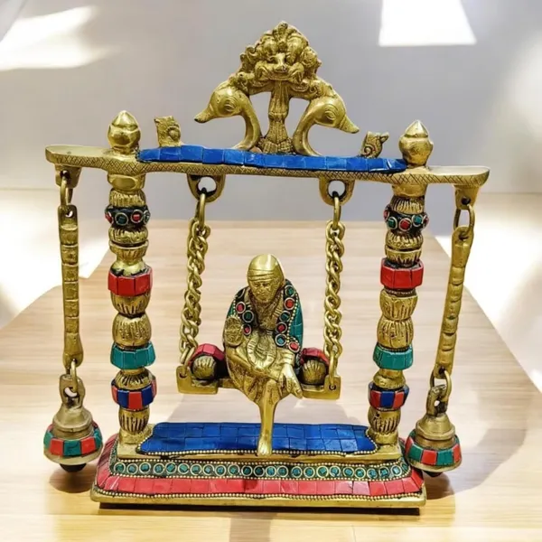 Antique_Design_Gemstone_Work_Sai_Baba_On_Jhula_Idol_Statue_Decorative_Showpiece_25_Cm