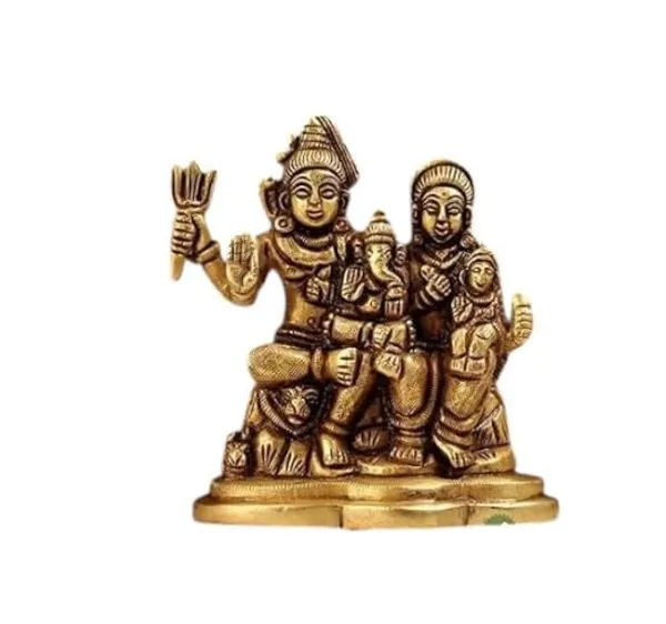 Sjl_Brass_Made_Hand_Crafted_Shiv_Parivaar_Idol_Murti_For_Home_And_Office_Decorative_Showpiece_10_Cm