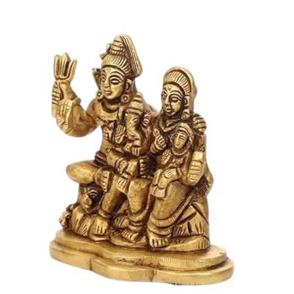 Sjl_Brass_Made_Hand_Crafted_Shiv_Parivaar_Idol_Murti_For_Home_And_Office_Decorative_Showpiece_10_Cm