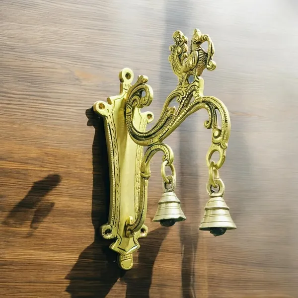 Wall_Bracket_Hanger_Wall_Decoration_Hanging_Showpiece_Peacock_Design_With_Bells_Brass_Decorative_Bell_Gold_Pack_Of_1