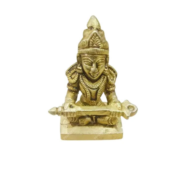 Sjl_Annapurna_Devi_Annapoorani_Idol_Statue_For_Pooja_Room_Annapurneshwari_Annada_Decorative_Showpiece_8_Cm_Brass_Gold