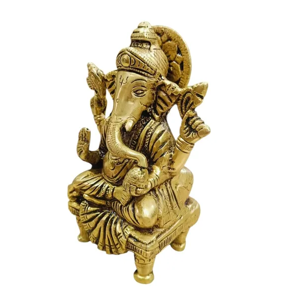 Sjl_Ganesha_Murti_Idol_Ganpati_Idols_Statue_For_Home_Pooja_Living_Decorative_Showpiece_17_Cm_Brass_Gold