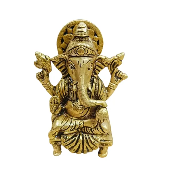 Sjl_Ganesha_Murti_Idol_Ganpati_Idols_Statue_For_Home_Pooja_Living_Decorative_Showpiece_17_Cm_Brass_Gold