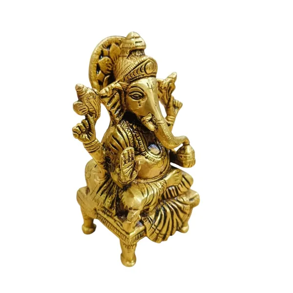 Sjl_Ganesha_Murti_Idol_Ganpati_Idols_Statue_For_Home_Pooja_Living_Decorative_Showpiece_17_Cm_Brass_Gold