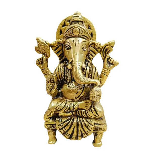 Sjl_Ganesha_Murti_Idol_Ganpati_Idols_Statue_For_Home_Pooja_Living_Decorative_Showpiece_17_Cm_Brass_Gold