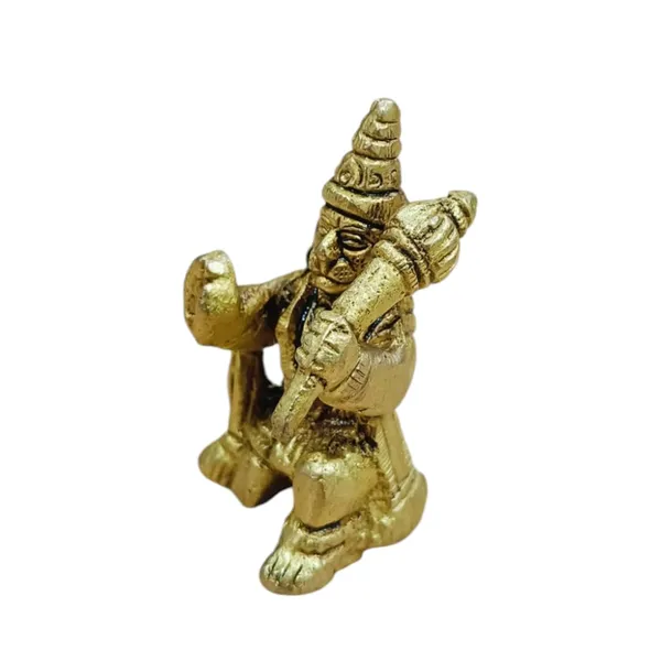 Sjl_Lord_Hanuman_Ji_Murti_Statue_Handcrafted_Showpiece_For_Pooja_Gift_Living_Room_Decorative_Showpiece_6_Cm_Brass_Gold