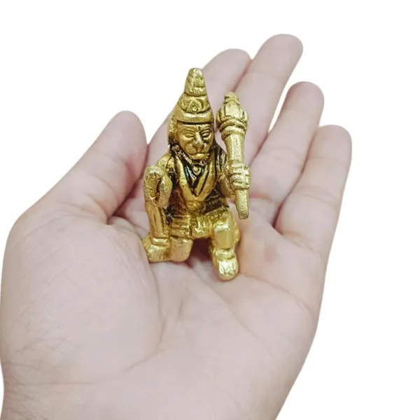 Sjl_Lord_Hanuman_Ji_Murti_Statue_Handcrafted_Showpiece_For_Pooja_Gift_Living_Room_Decorative_Showpiece_6_Cm_Brass_Gold