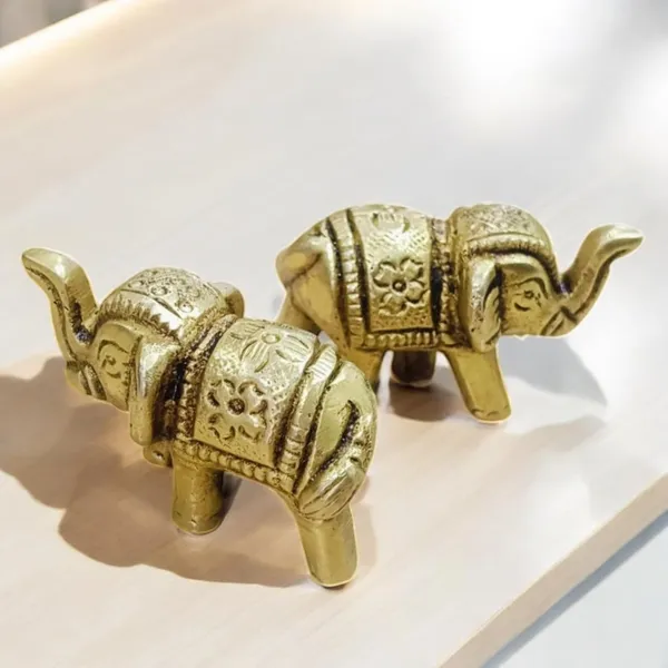 Sjl_Brass_Elephant_Pair_Antique_Elephant_Pair_Statue_Feng_Shui_Vastu_Home_Decor_Decorative_Showpiece_3_Cm
