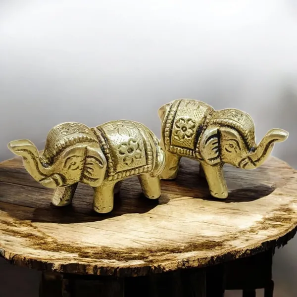 Sjl_Brass_Elephant_Pair_Antique_Elephant_Pair_Statue_Feng_Shui_Vastu_Home_Decor_Decorative_Showpiece_3_Cm