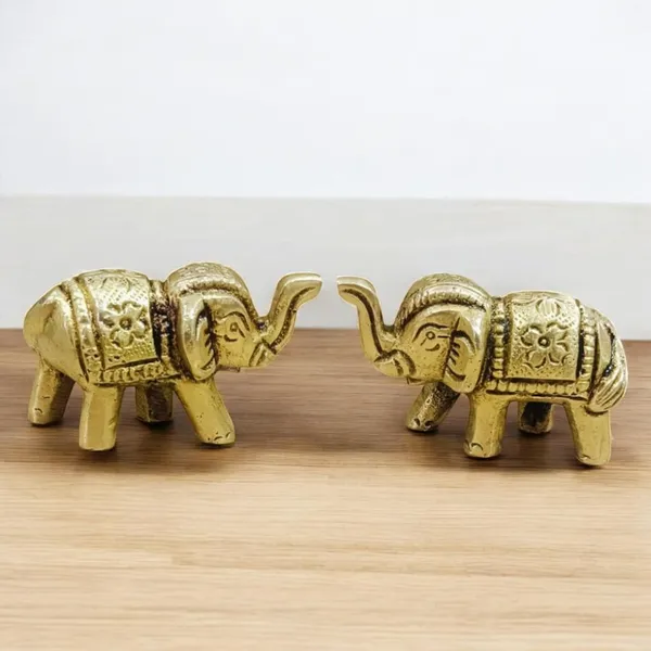 Sjl_Brass_Elephant_Pair_Antique_Elephant_Pair_Statue_Feng_Shui_Vastu_Home_Decor_Decorative_Showpiece_3_Cm