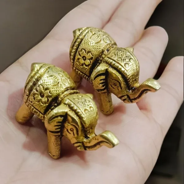 Sjl_Brass_Elephant_Pair_Antique_Elephant_Pair_Statue_Feng_Shui_Vastu_Home_Decor_Decorative_Showpiece_3_Cm
