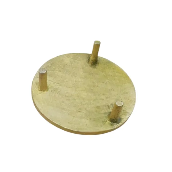 Sjl_Brass_Chowki_Bajot_For_Pooja_God_Idols_Round_Shape_Three_Leg_Om_Design_Stand_Brass_All_Purpose_Chowki