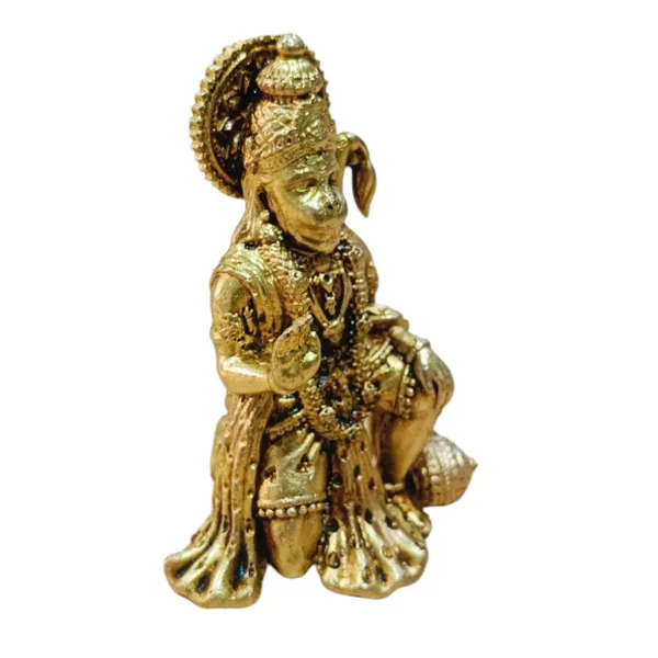 Sjl_Wax_Casting_Lord_Hanuman_Ji_Murti_Statue_Handcrafted_Showpiece_For_Pooja_Room_Decorative_Showpiece_5_Cm_Brass_Gold