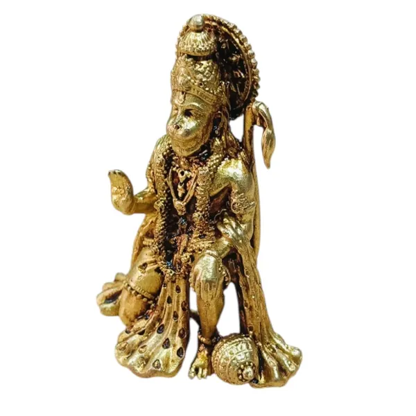 Sjl_Wax_Casting_Lord_Hanuman_Ji_Murti_Statue_Handcrafted_Showpiece_For_Pooja_Room_Decorative_Showpiece_5_Cm_Brass_Gold
