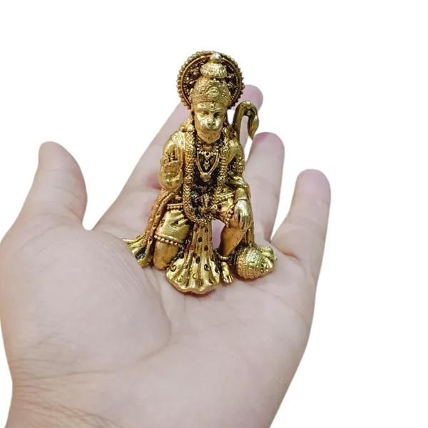 Sjl_Wax_Casting_Lord_Hanuman_Ji_Murti_Statue_Handcrafted_Showpiece_For_Pooja_Room_Decorative_Showpiece_5_Cm_Brass_Gold