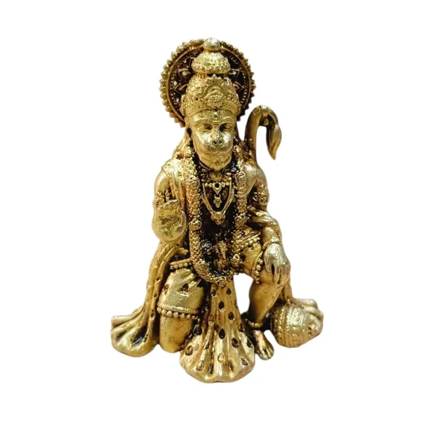 Sjl_Wax_Casting_Lord_Hanuman_Ji_Murti_Statue_Handcrafted_Showpiece_For_Pooja_Room_Decorative_Showpiece_5_Cm_Brass_Gold
