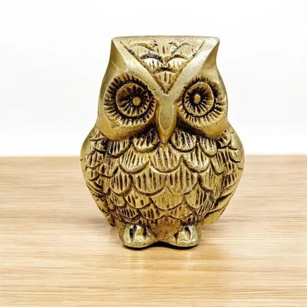 Sjl_Owl_Statue_For_The_Presence_Of_Goddess_Laxmi_For_Wealth_Guarding_At_Home_Office_Decorative_Showpiece_8_Cm_Brass_Gold
