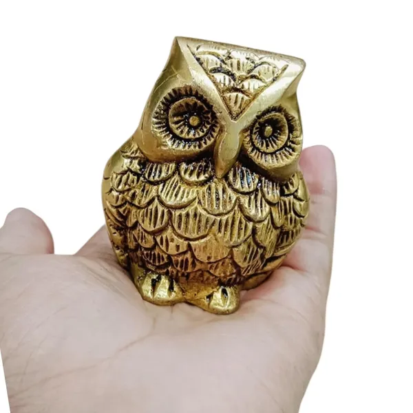 Sjl_Owl_Statue_For_The_Presence_Of_Goddess_Laxmi_For_Wealth_Guarding_At_Home_Office_Decorative_Showpiece_8_Cm_Brass_Gold