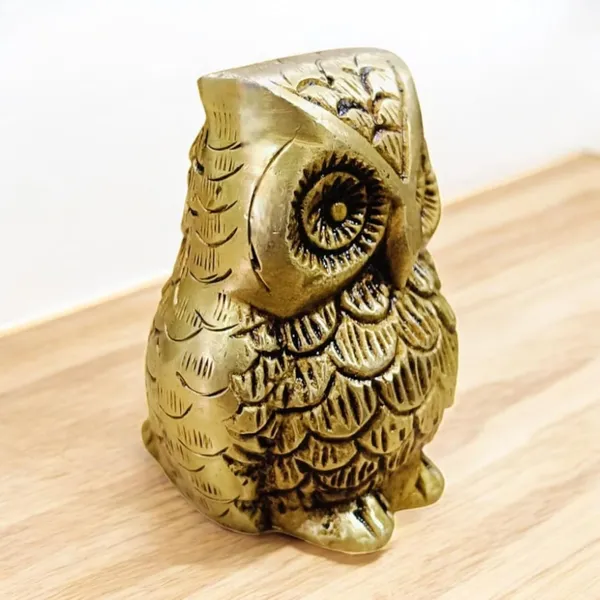 Sjl_Owl_Statue_For_The_Presence_Of_Goddess_Laxmi_For_Wealth_Guarding_At_Home_Office_Decorative_Showpiece_8_Cm_Brass_Gold