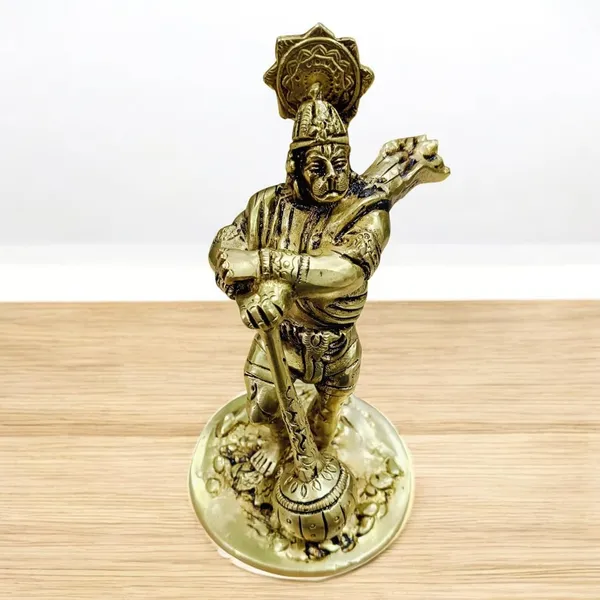 Sjl_Lord_Hanuman_Ji_Murti_Handcrafted_Statue_For_Pooja_Gift_Living_Room_Decor_Decorative_Showpiece_20_Cm_Brass_Gold