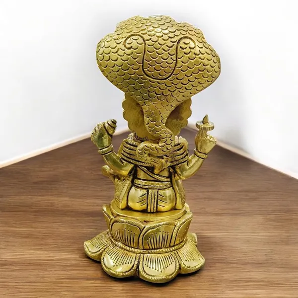 Sjl_Lord_Vishnu_Idol_Sitting_On_Lotus_Sihashan_Finish_Brass_Handicraft_Art_Decorative_Showpiece_20_Cm_Brass_Gold