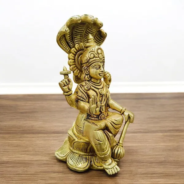 Sjl_Lord_Vishnu_Idol_Sitting_On_Lotus_Sihashan_Finish_Brass_Handicraft_Art_Decorative_Showpiece_20_Cm_Brass_Gold