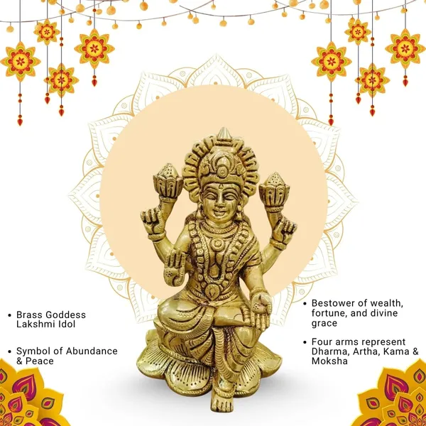 Sjl_Sitting_Idol_Of_Goddess_Lakshmi_Ji_Goddess_Of_Wealth_And_Fortune_House_Warming_Decorative_Showpiece_14_Cm_Brass_Gold