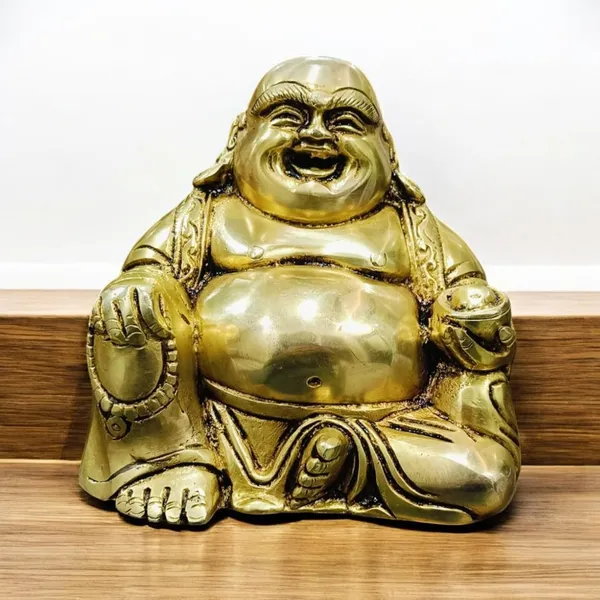 Sjl_Laughing_Buddha_Sitting_Holding_Ingot_Statue_For_Attracting_Money_Wealth_Luck_Decorative_Showpiece_12_Cm_Brass_Gold