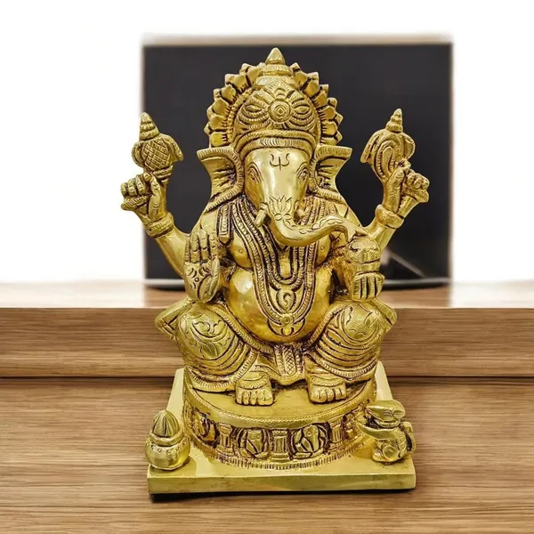 Ganesha_Murti_Idol_Ganpati_Idols_Statue_For_Home_Pooja_Living_Decorative_Showpiece_21_Cm_Brass_Gold