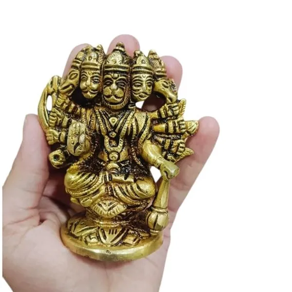 Panchmukhi_Hanuman_Ji_God_Turquoise_Handmade_Panchmukhi_Hanuman_Ji_God_Statue_Decorative_Showpiece_10_Cm_Brass_Gold