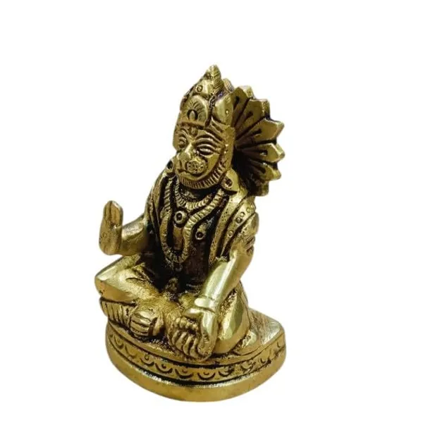 Sjl_Lord_Hanuman_Ji_Murti_Statue_Handcrafted_Showpiece_For_Pooja_Gift_Living_Room_Decorative_Showpiece_9_Cm_Brass_Gold