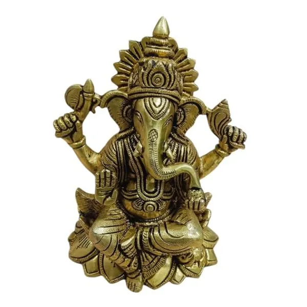 Sjl_Ganesha_Statue_Idol_Ganpati_Idols_Statue_For_Home_Pooja_Living_Decorative_Showpiece_18_Cm_Brass_Gold