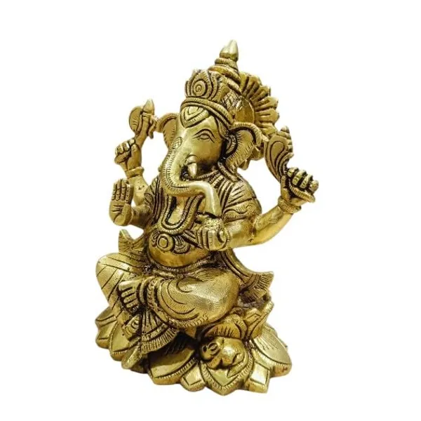 Sjl_Ganesha_Statue_Idol_Ganpati_Idols_Statue_For_Home_Pooja_Living_Decorative_Showpiece_18_Cm_Brass_Gold