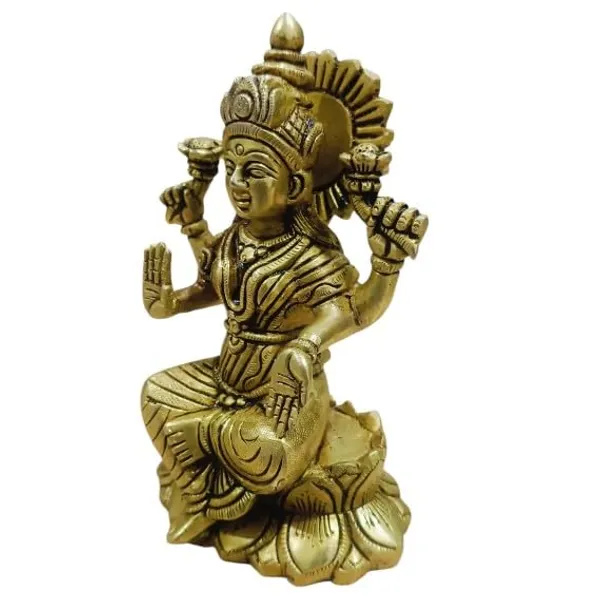 Sjl_Sitting_Idol_Of_Goddess_Lakshmi_Ji_Goddess_Of_Wealth_And_Fortune_House_Warming_Decorative_Showpiece_17_Cm_Brass_Gold