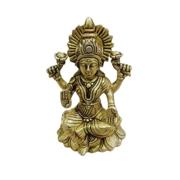 Sjl_Sitting_Idol_Of_Goddess_Lakshmi_Ji_Goddess_Of_Wealth_And_Fortune_House_Warming_Decorative_Showpiece_17_Cm_Brass_Gold